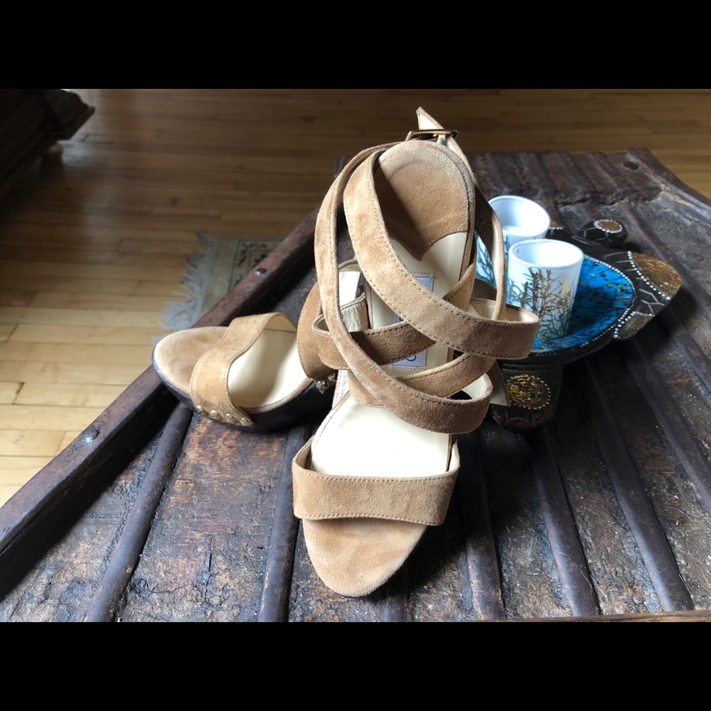 Jimmy Choo studded wooden platform sandals